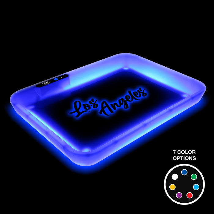 Dope Trays x Los Angeles – Blue background white logo
