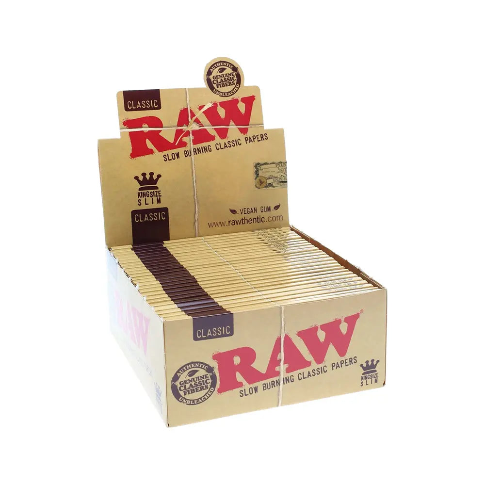 RAW Classic Papers Kingsize Slim 32 Leaves/Pack - Box of 50
