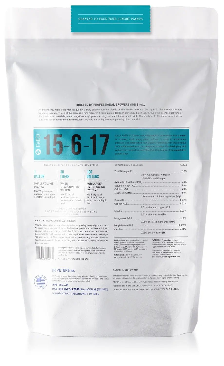 Jacks 15-6-17 Clone Starter 1Kg 