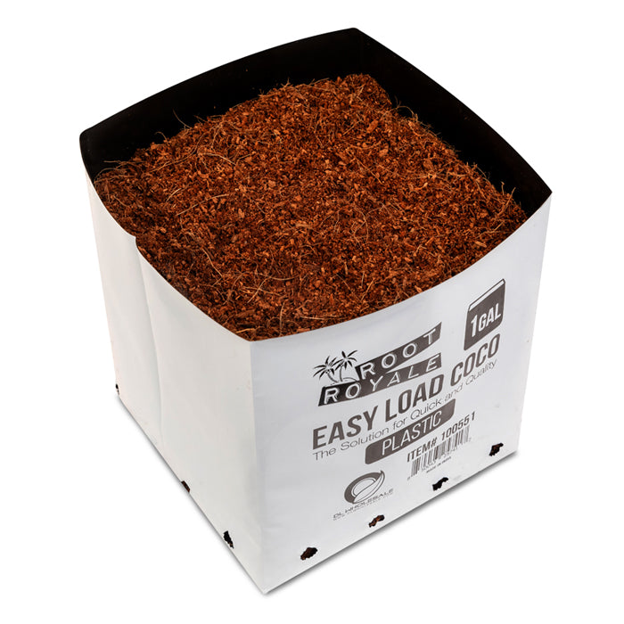 Root Royale Easy Load Coco Plastic Grow Bags 1 Gallon