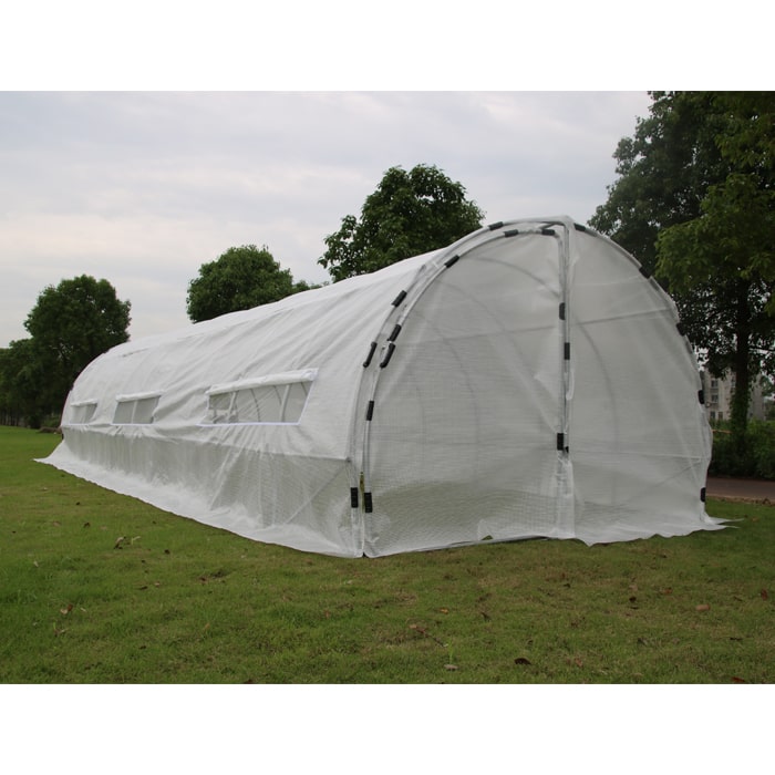 GROW1 Heavy-Duty Greenhouse Hoop House (32ft x 10ft x 6.5ft)