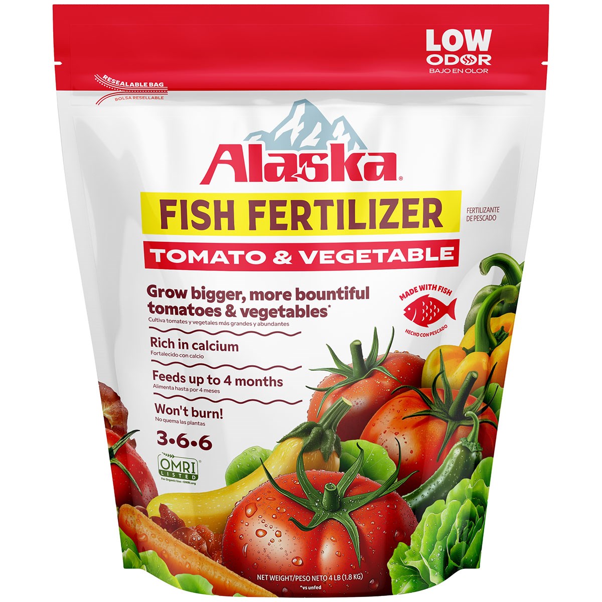 Alaska® Tomato & Vegetable Plant Food 3-6-6 4lb - Granules