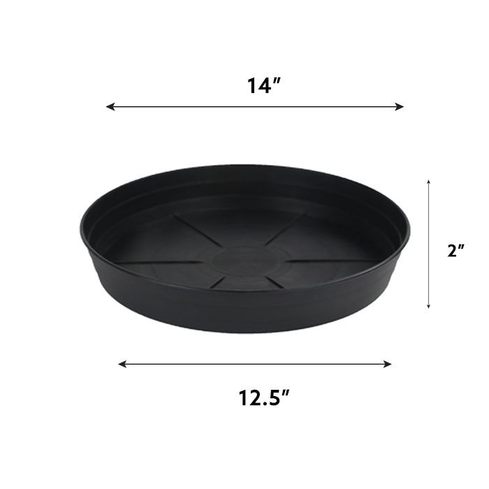 Grow1 14" Premium Black Injection Pot Saucers