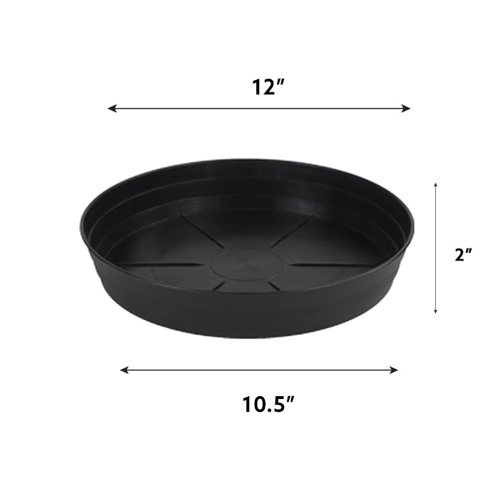 Grow1 12" Premium Black Injection Pot Saucers