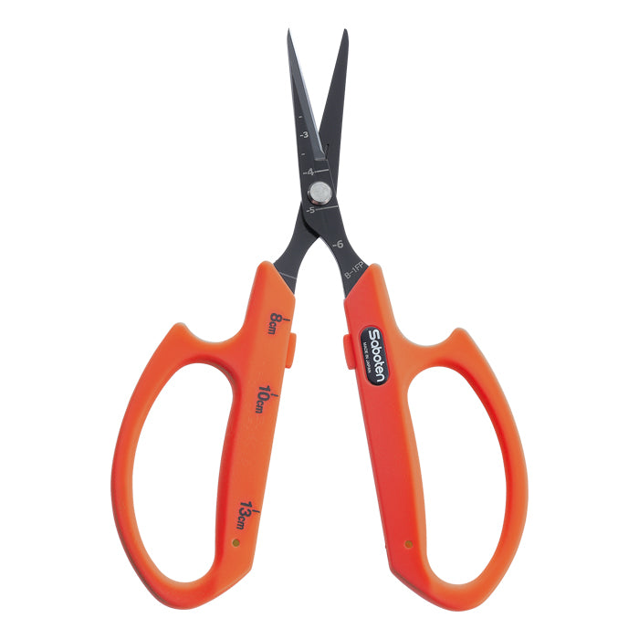 Saboten PFAS Free Fluorine Coated Curved Blade Trimming Scissors Orange (PT-19)