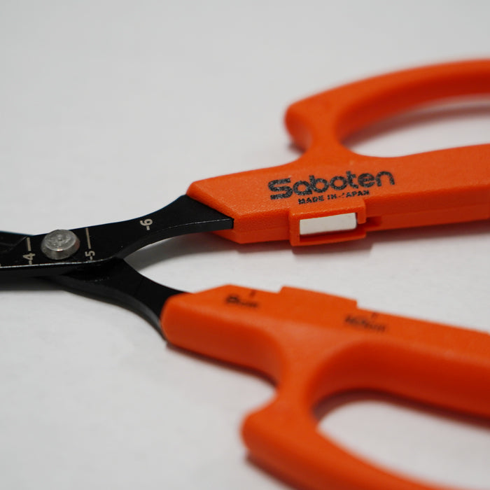 Saboten PFAS Free Fluorine Coated Curved Blade Automatic Trimming Scissors Orange (PT-21)