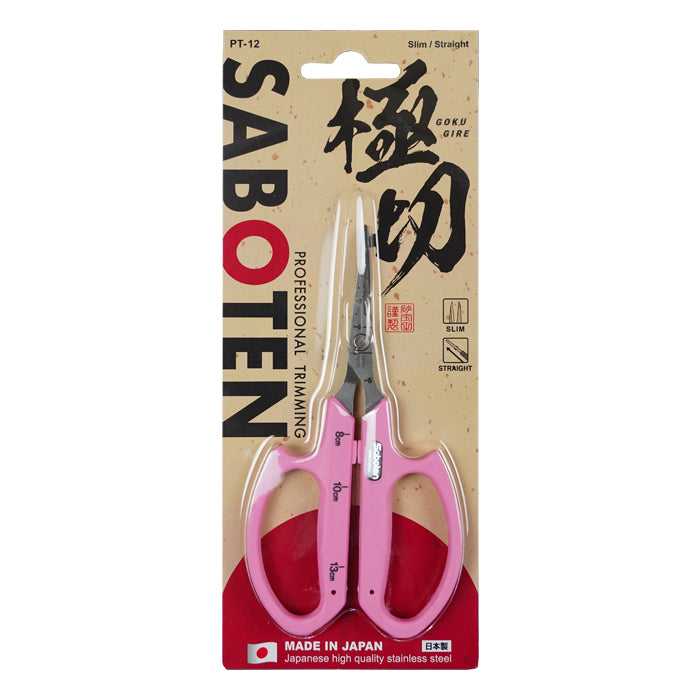Saboten Stainless Steel Straight Blade Trimming Scissors Pink (PT-12)
