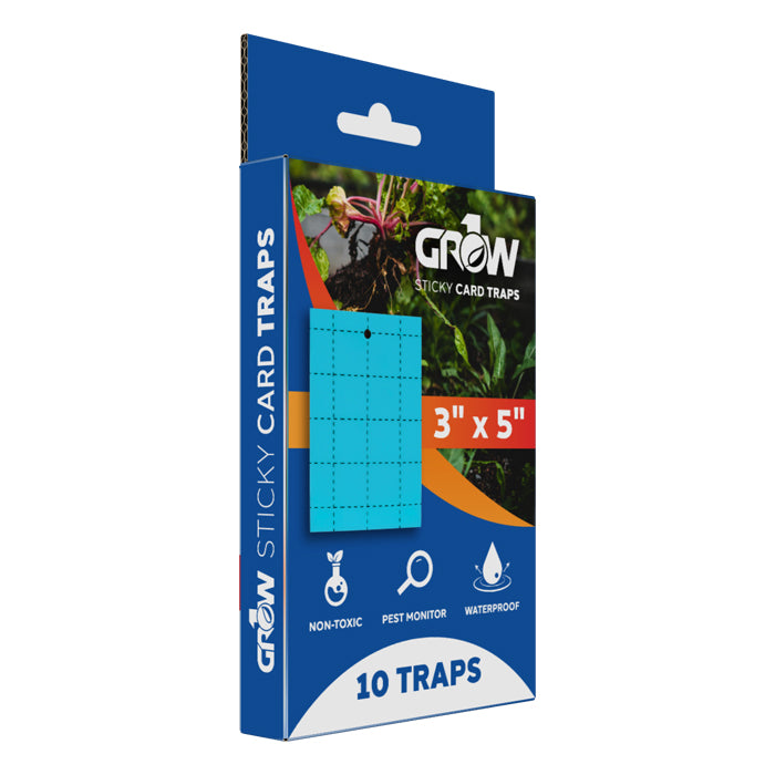 GROW1 Sticky Card Traps Blue 3" x 5" (10 Pack)