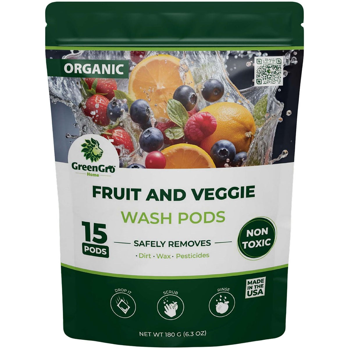 GreenGro™ Biologicals Fruits & Veggies Wash Pods 180 G