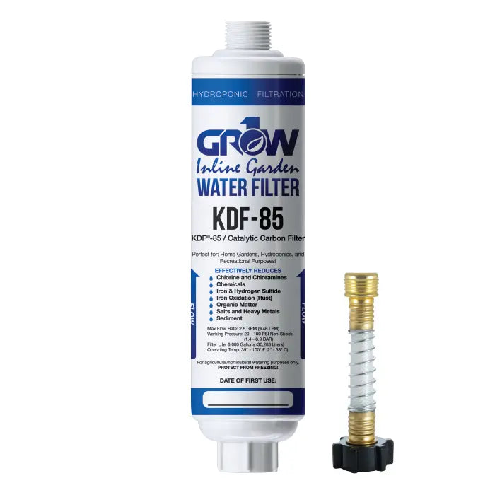 ~REFURBISHED~ GROW1 Inline KDF-85 Garden Water Filter (Chloramine, Chlorine, Heavy Metals Removal)