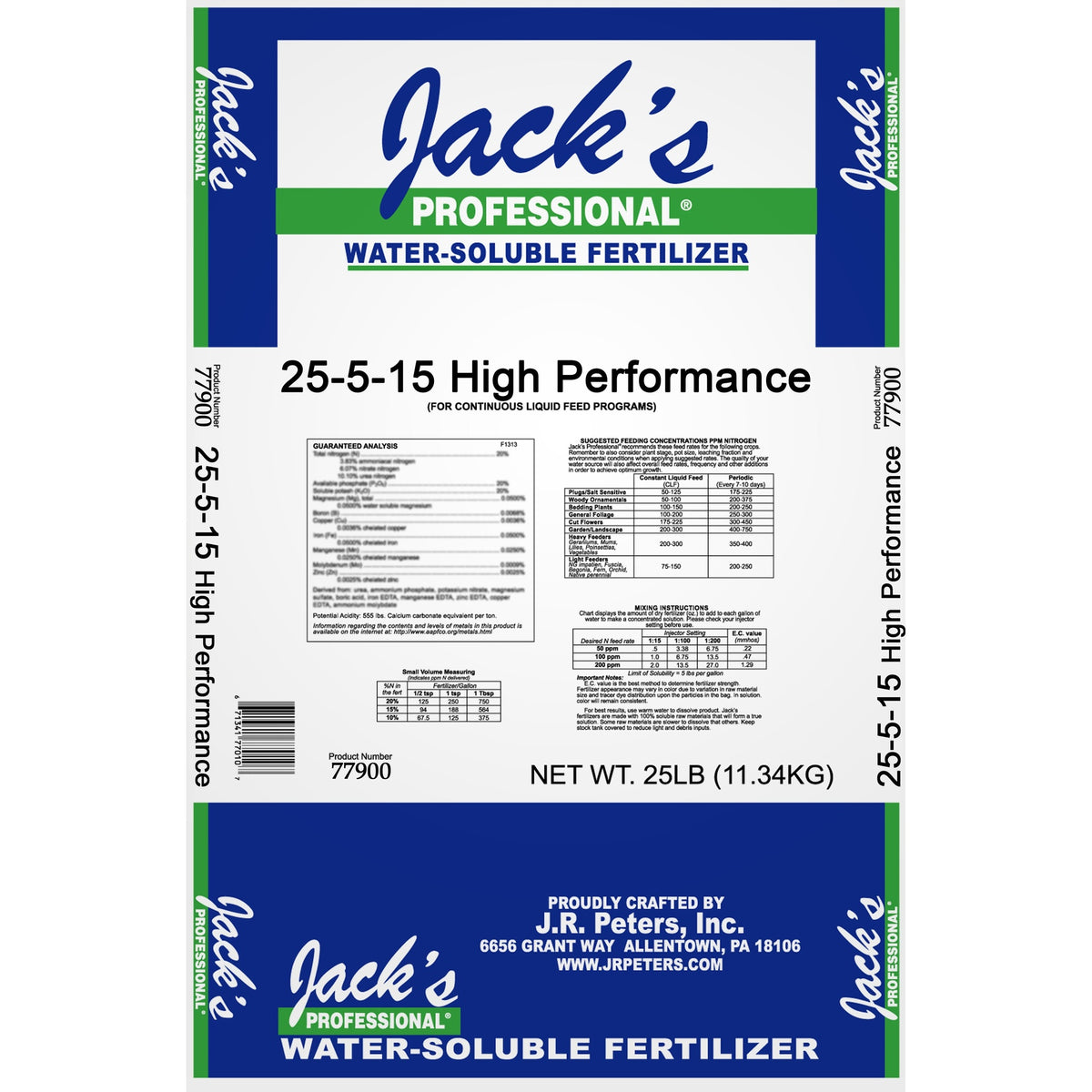 Jack's Professional 25-5-15 High Performance Fertilizer 25lb